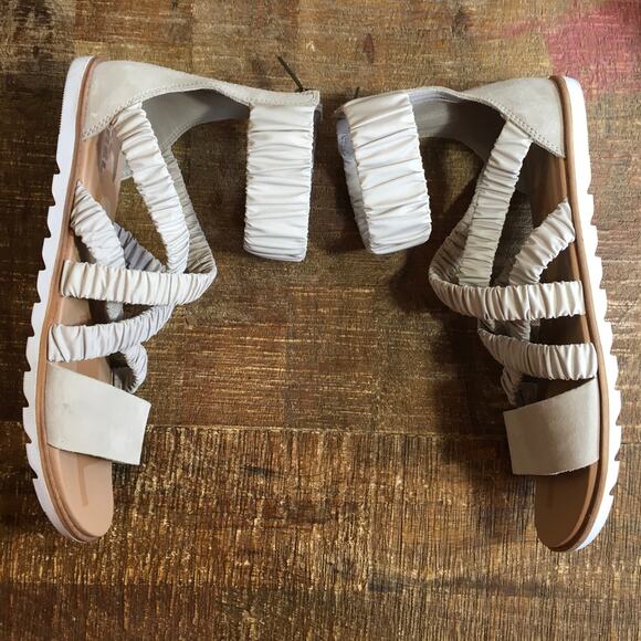 Sorel Ella II Crossover Sandal Tan Womens 10 Leather Strap Flat Gladiator Ruched - Picture 6 of 8